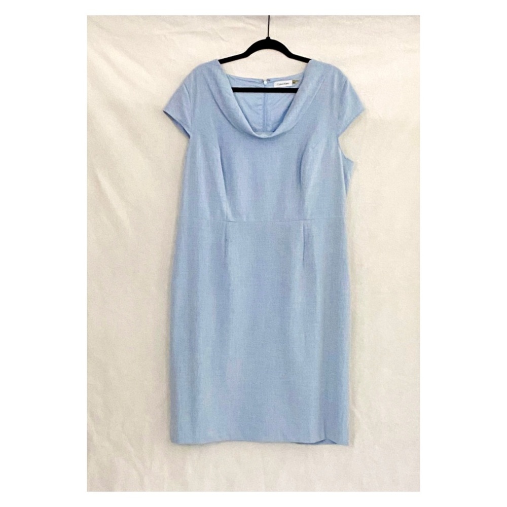 Calvin Klein Cap Sleeve Cowl Neck Sheath - Picture 8 of 10